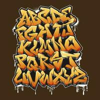 Graffiti letters alphabet. Vector illustration