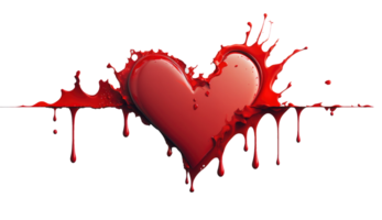 hjärtans begrepp olja måla kärlek röd hjärta i en Tal objekt isolerat på transparent bakgrund för grafisk dekoration, design element isolerat, digital konst, png bilder, generativ ai