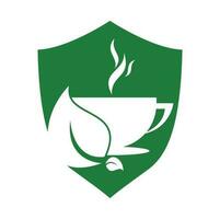 Eco Coffee Logo Template Design. Green Coffee Logo Template Design Vector. vector