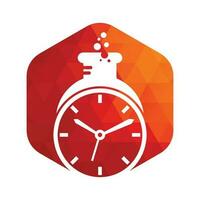 Time lab logo vector design. Clock lab logo icon vector design.