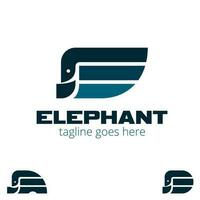 E letter based Elephant shape symbol concepts. vector