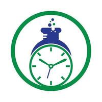 Time lab logo vector design. Clock lab logo icon vector design.