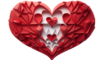 Valentine's concept love red heart in a speech object isolated on Transparent background for graphic decoration, Design Elements Isolated, Digital Art, PNG Images, generative AI