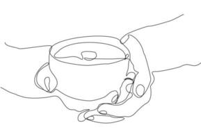 Burning aroma candles one line art. Continuous line drawing of comfort theme and romance vector