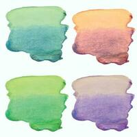 Set of watercolor bright splashes isolated on white vector