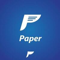 P letter based Paper Page logo symbol. vector