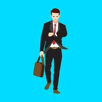 Man going to work illustration vector