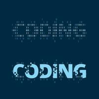 Coding in binary data wordmark concept vector. vector