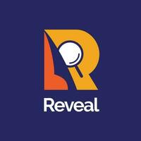 R logo letter based reveal, or revelation word. vector