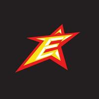 E letter based logo symbol in Star shape concept. vector