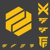 FF or double F logo set vector