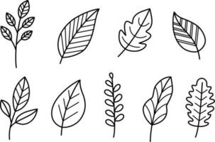 Autumn leaves doodle collection. Pro vector