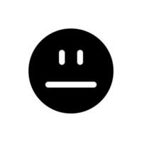 Neutral face black glyph ui icon. Emotional expression. Customer feedback. User interface design. Silhouette symbol on white space. Solid pictogram for web, mobile. Isolated vector illustration