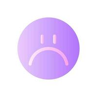 Sad face flat gradient two-color ui icon. Feelings expression. Negative feedback. Unsatisfied client. Simple filled pictogram. GUI, UX design for mobile application. Vector isolated RGB illustration