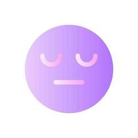 Sleepy face flat gradient two-color ui icon. Indifferent emotion. Feelings expression. Simple filled pictogram. GUI, UX design for mobile application. Vector isolated RGB illustration