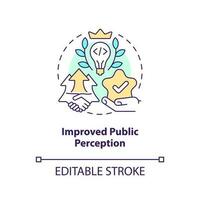 Improved public perception concept icon. Venture capital financing benefit abstract idea thin line illustration. Isolated outline drawing. Editable stroke vector