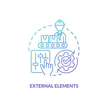 externo elementos azul degradado concepto icono. corriendo equipo. producción tiempo. smed paso resumen idea Delgado línea ilustración. aislado contorno dibujo vector