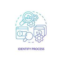 Identify process blue gradient concept icon. SMED usage. Lean management. Performance improvement abstract idea thin line illustration. Isolated outline drawing vector