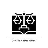 Constitutional law pixel perfect RGB color icon. Legal government regulation. Legislative system protection. Silhouette symbol on white space. Solid pictogram. Vector isolated illustration