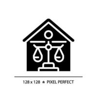 Property law pixel perfect RGB color icon. Real estate legal owning. Housing regulation by legislative system. Silhouette symbol on white space. Solid pictogram. Vector isolated illustration