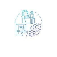 Adjust prior to changeover blue gradient concept icon. Machine setup. Production process improvement abstract idea thin line illustration. Isolated outline drawing vector