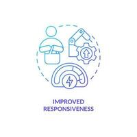 Improved responsiveness blue gradient concept icon. Customer demand. SMED benefit. Reducing setup time abstract idea thin line illustration. Isolated outline drawing vector