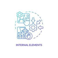 Internal elements blue gradient blue gradient concept icon. Setup time reduction. SMED method abstract idea thin line illustration. Isolated outline drawing vector