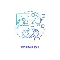 Distinguish blue gradient concept icon. Implement SMED. Separating internal and external activities abstract idea thin line illustration. Isolated outline drawing vector