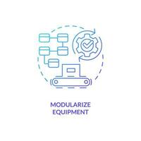 Modularize equipment blue gradient concept icon. Interchangeable components. Customized machines abstract idea thin line illustration. Isolated outline drawing vector