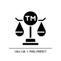intelectual propiedad ley píxel Perfecto rgb color icono. proteger autor derechos. comercio marca legal registro. silueta símbolo en blanco espacio. sólido pictograma. vector aislado ilustración