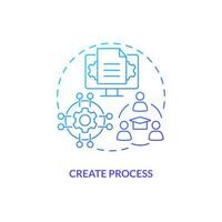 Create process blue gradient concept icon. Work instructions. SMED analysis. Standardized workflow abstract idea thin line illustration. Isolated outline drawing vector