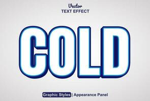 cold text effect with blue graphic style and editable. vector