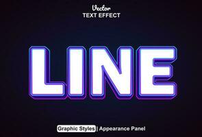 line text effect with blue graphic style and editable. vector