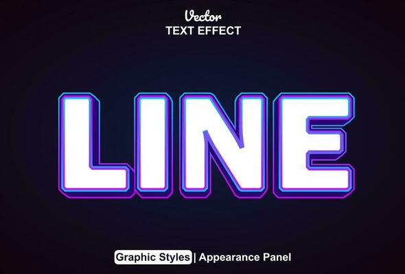 line text effect with blue graphic style and editable.