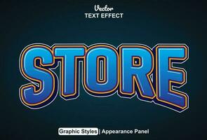 store text effect with blue color graphic style and editable. vector
