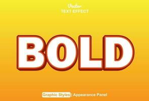 bold text effect with editable orange color graphic style vector