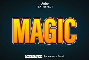 magic text effect with editable orange color graphic style. vector