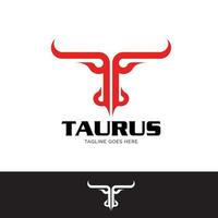 T letter based logo symbol Taurus concept vector