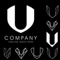 U letter based logos vector