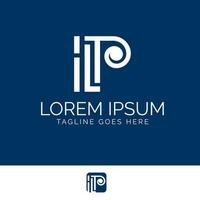 ILP letter based pillar shape monogram logo symbol vector