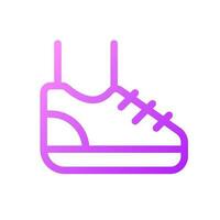 Sneaker pixel perfect gradient linear ui icon. Sport footwear. Running and jogging. Active lifestyle. Line color user interface symbol. Modern style pictogram. Vector isolated outline illustration