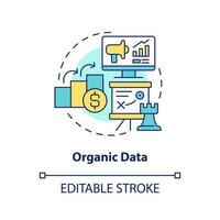 Organic data concept icon. Promotion strategy. Social media advertising tip abstract idea thin line illustration. Isolated outline drawing. Editable stroke vector