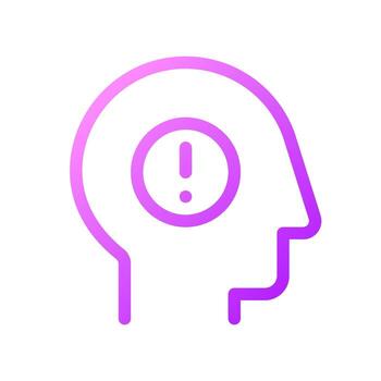 Mental health issues pixel perfect gradient linear ui icon. Stress and anxiety. Psychological problem. Line color user interface symbol. Modern style pictogram. Vector isolated outline illustration