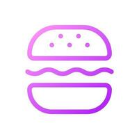 Burger pixel perfect gradient linear ui icon. Substantial meal. Fast food lunch. Tasty sandwich. Line color user interface symbol. Modern style pictogram. Vector isolated outline illustration