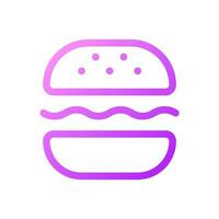 hamburguesa píxel Perfecto degradado lineal ui icono. sustancial comida. rápido comida almuerzo. sabroso emparedado. línea color usuario interfaz símbolo. moderno estilo pictograma. vector aislado contorno ilustración