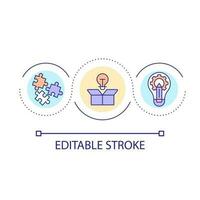 Think outside box loop concept icon. Importance of creativity in problems solving. Business abstract idea thin line illustration. Isolated outline drawing. Editable stroke vector