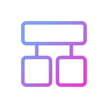 Block diagram pixel perfect gradient linear ui icon. Making decision. Project management. Line color user interface symbol. Modern style pictogram. Vector isolated outline illustration