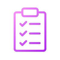 Checklist pixel perfect gradient linear ui icon. Wellness to do list. Questions form. Feedback poll. Line color user interface symbol. Modern style pictogram. Vector isolated outline illustration