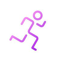 Running pixel perfect gradient linear ui icon. Active lifestyle. Healthy habit. Jogging practice. Line color user interface symbol. Modern style pictogram. Vector isolated outline illustration