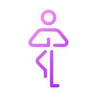 Tree pose pixel perfect gradient linear ui icon. Yoga standing pose. Balancing asana. Healthy lifestyle. Line color user interface symbol. Modern style pictogram. Vector isolated outline illustration